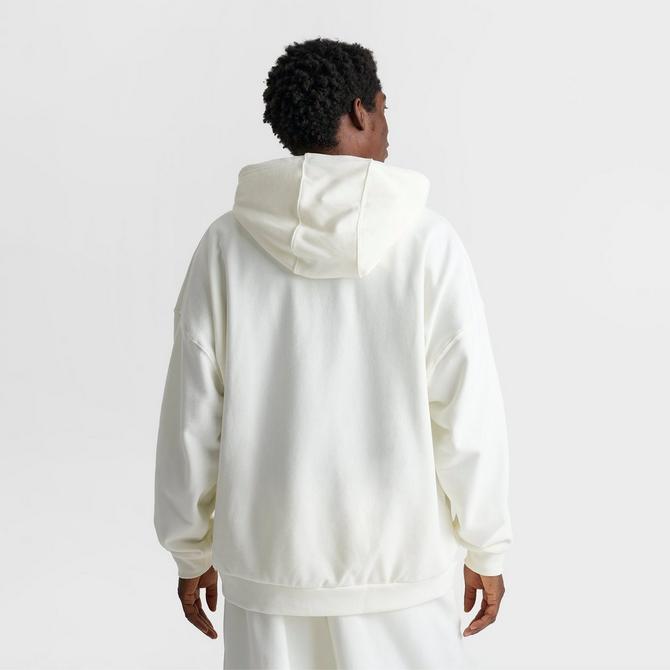 [angle] view of Men's Nike Club Fleece Oversized French Terry Pullover Hoodie in Sail/Sail/Black Click to zoom