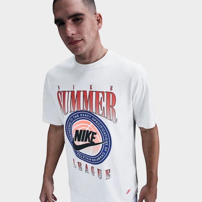 [angle] view of Men's Nike Summer League Basketball T-Shirt in Photon Dust Click to zoom