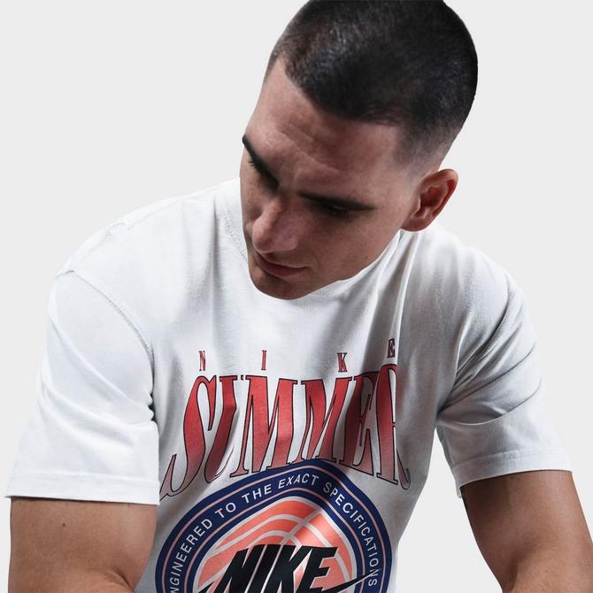 [angle] view of Men's Nike Summer League Basketball T-Shirt in Photon Dust Click to zoom