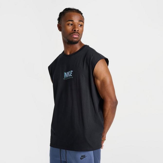 [angle] view of Men's Nike Victory Fitness Tank in Black Click to zoom