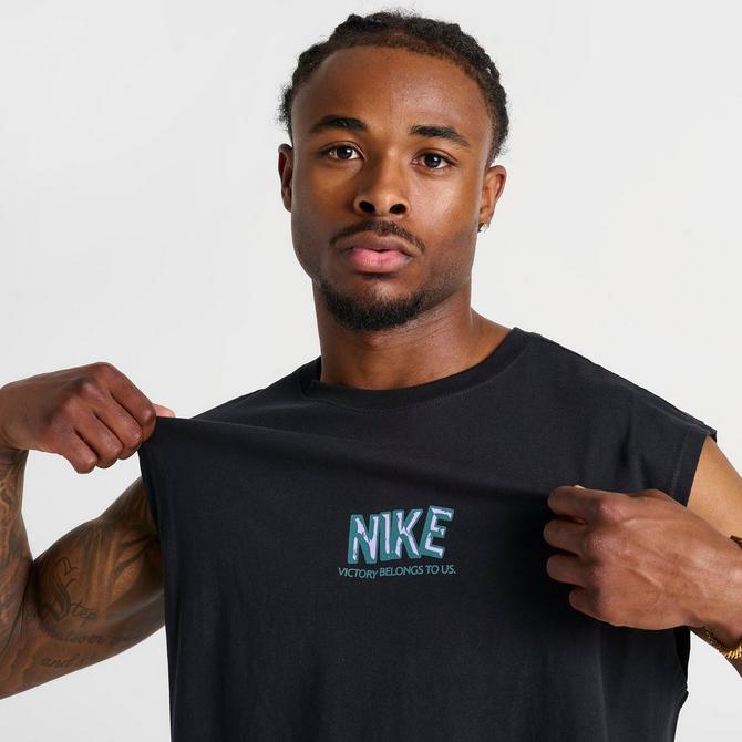 [angle] view of Men's Nike Victory Fitness Tank in Black Click to zoom