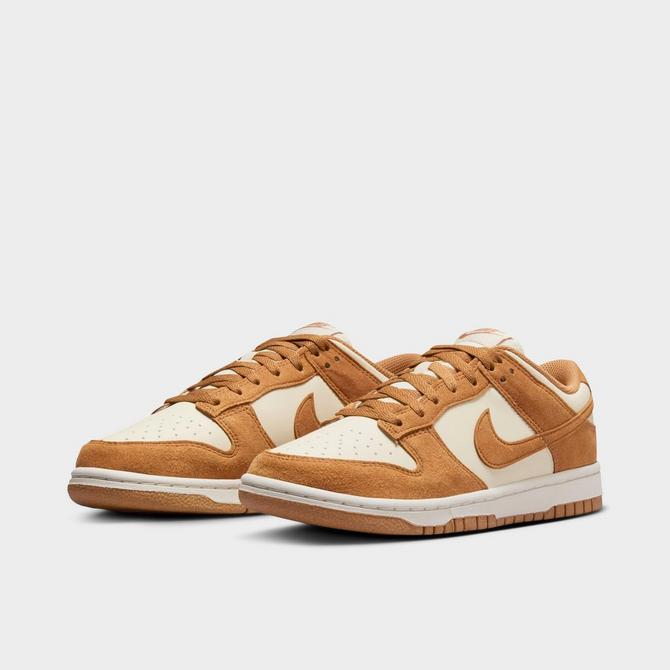 Three Quarter view of Women's Nike Dunk Low Next Nature Casual Shoes in Coconut/Flax/Sail Click to zoom