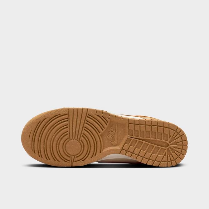 Bottom view of Women's Nike Dunk Low Next Nature Casual Shoes in Coconut/Flax/Sail Click to zoom