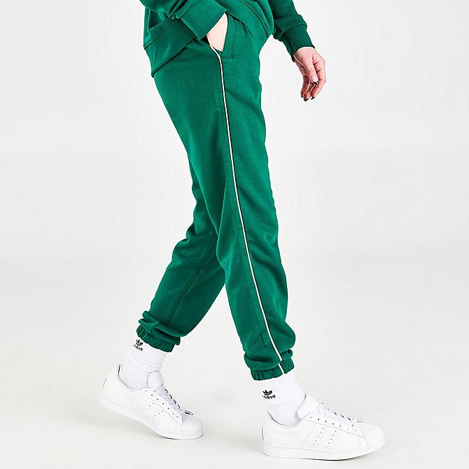 Back Left view of Women's adidas Originals Retro Luxury Sweatpants in Collegiate Green Click to zoom