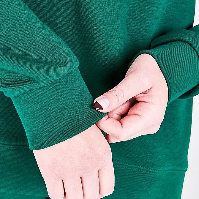 On Model 6 view of Women's adidas Originals Retro Luxury Crewneck Sweatshirt in Collegiate Green Click to zoom