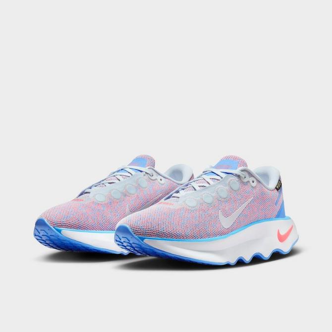 Three Quarter view of Women's Nike Motiva GORE-TEX Casual Shoes in Blue Tint/Blue Tint/University Blue/Bright Crimson Click to zoom