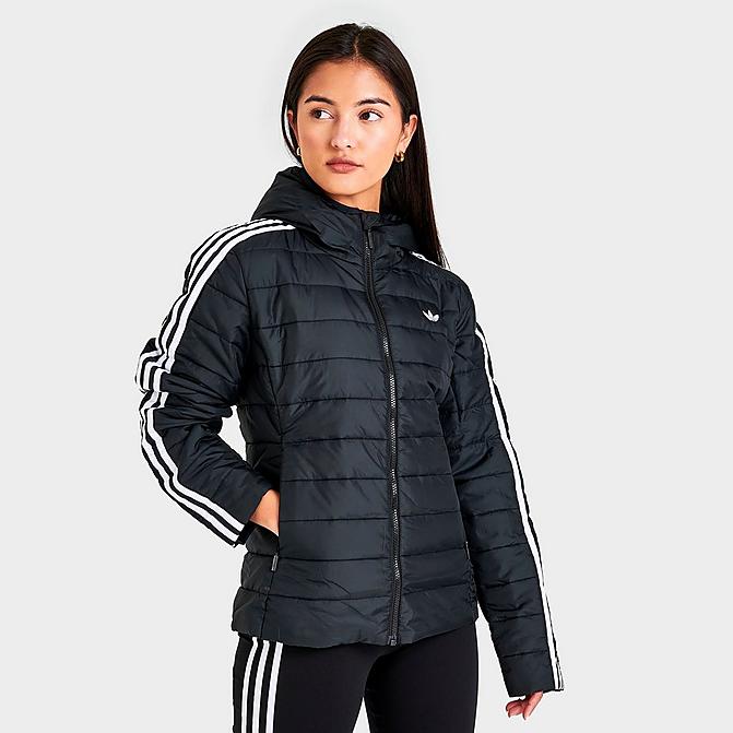 Front view of Women's adidas Originals Puffer Jacket in Black Click to zoom