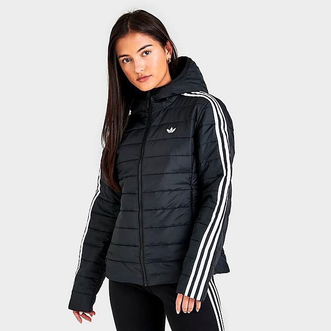 Back Left view of Women's adidas Originals Puffer Jacket in Black Click to zoom