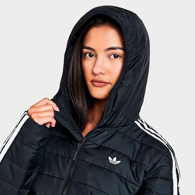 On Model 5 view of Women's adidas Originals Puffer Jacket in Black Click to zoom