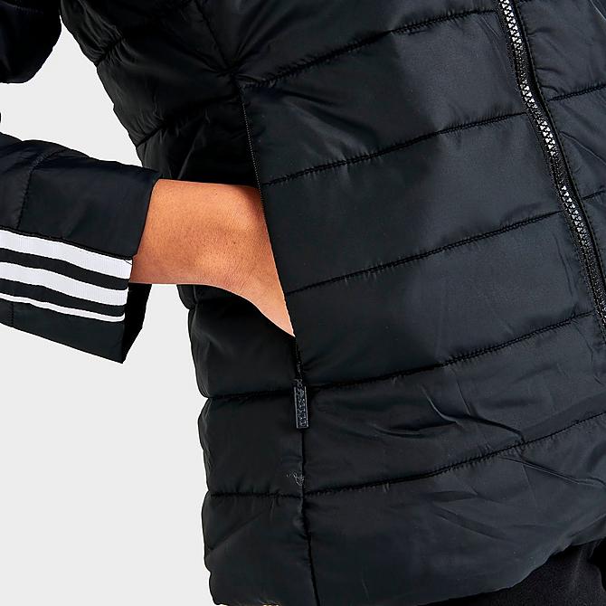 On Model 6 view of Women's adidas Originals Puffer Jacket in Black Click to zoom