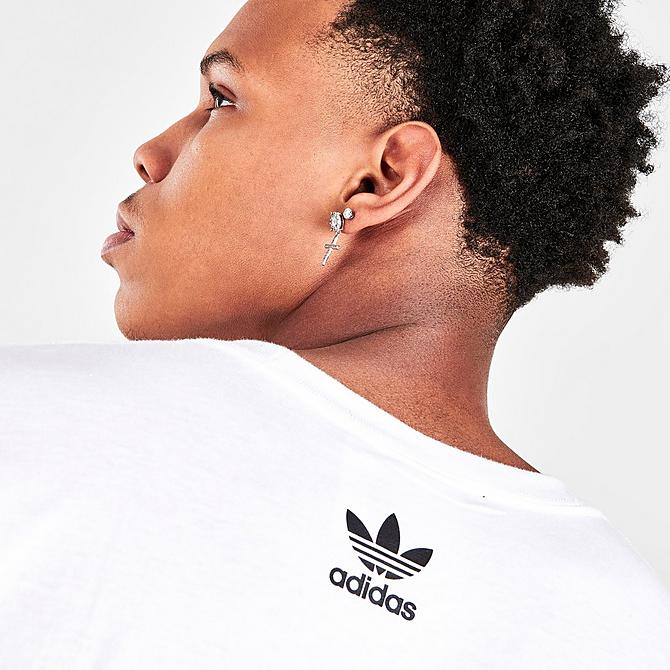 On Model 6 view of Men's adidas Originals Mexico City Sports In The City Treffy Short-Sleeve Graphic Print T-Shirt in White Click to zoom