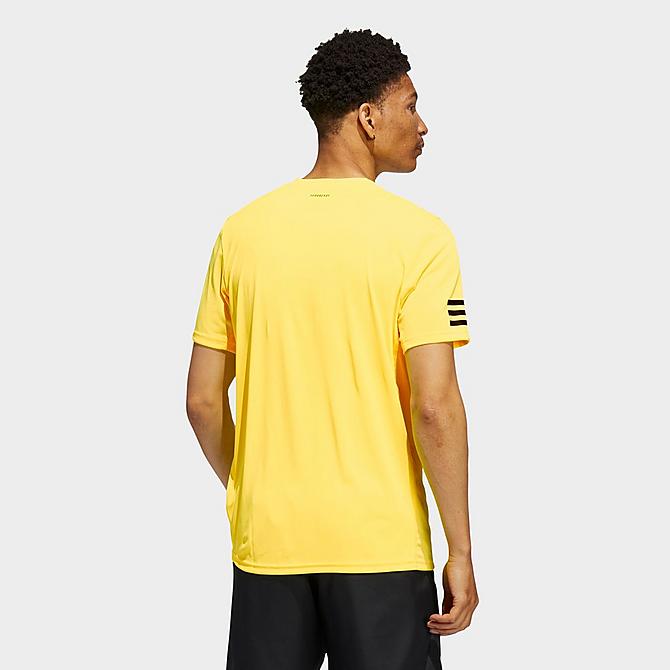 Front Three Quarter view of Men's adidas Club Tennis 3-Stripes T-Shirt in Beam Yellow Click to zoom