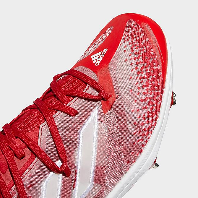 Front view of Men's adidas Adizero Afterburner NWV Baseball Cleats in Team Power Red/White/Vivid Red Click to zoom