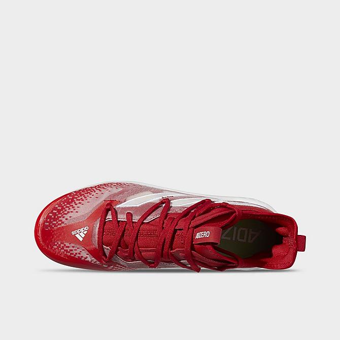 Back view of Men's adidas Adizero Afterburner NWV Baseball Cleats in Team Power Red/White/Vivid Red Click to zoom