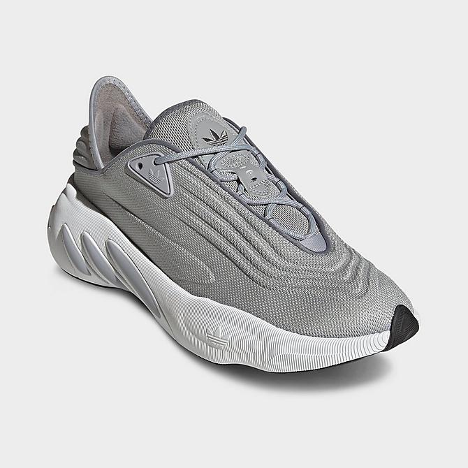 Three Quarter view of Men's adidas Originals adifom SLTN Casual Shoes in Halo Silver/Halo Silver/Grey Click to zoom