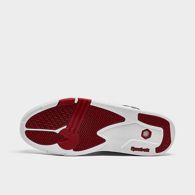 Bottom view of Men's Reebok Pump Omni Zone 2 Basketball Shoes in Footwear White/Vector Red Click to zoom