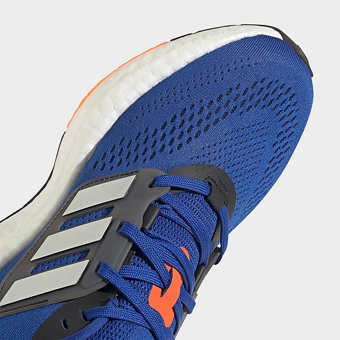 Front view of Men's adidas Pureboost 22 Running Shoes in Team Royal Blue/Matte Silver/Black Click to zoom