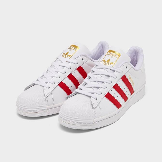 Womens adidas outlet superstar red stripe