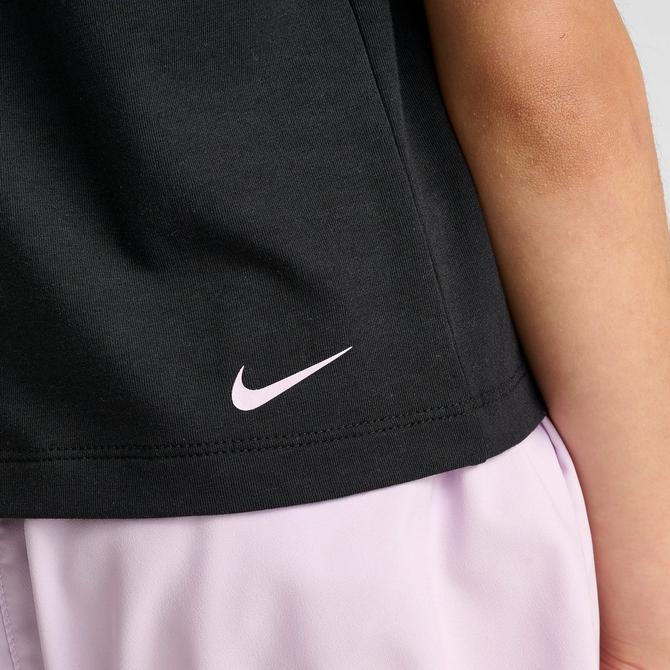 [angle] view of Girls' Nike Slim Bow Cropped T-Shirt in Black Click to zoom