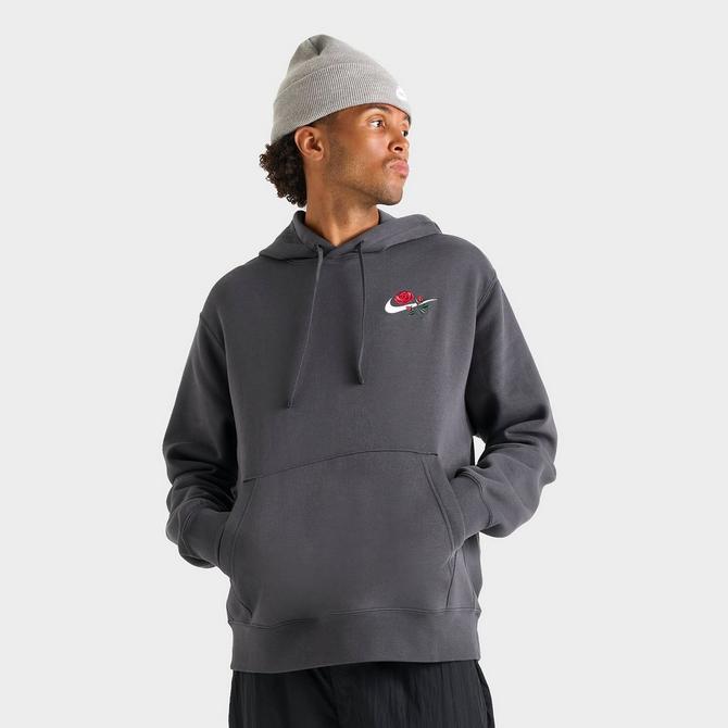 [angle] view of Nike Sportswear Club Fleece Rose Pullover Hoodie in Anthracite Click to zoom