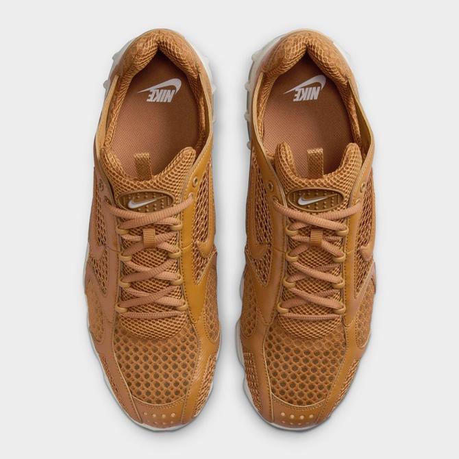 Back view of Men's Nike Air Zoom Spiridon Cage 2 Casual Shoes in Wheat/Sail/Gum Light Brown/Wheat Click to zoom