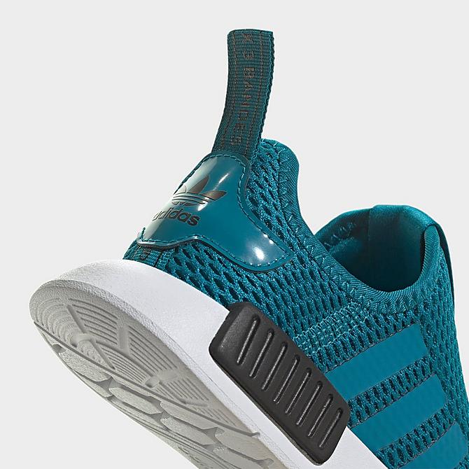 Front view of Little Kids' adidas Originals NMD 360 Recycled Casual Shoes in Teal/Teal/Black Click to zoom