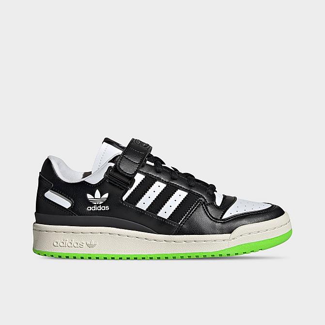 Right view of Women's adidas Originals Forum Low Casual Shoes in Black/Black/Off White Click to zoom