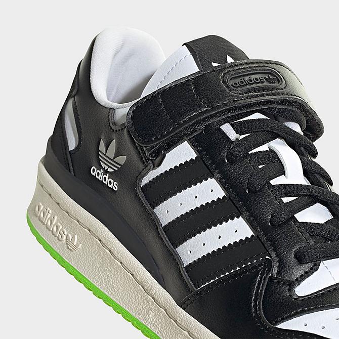 Front view of Women's adidas Originals Forum Low Casual Shoes in Black/Black/Off White Click to zoom