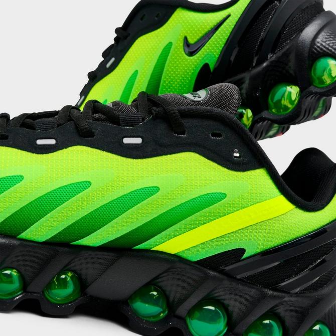 Front view of Men's Nike Air Max Dn8 Casual Shoes in Black/Green Strike/Volt/Black Click to zoom