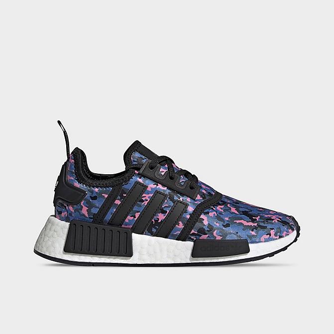 Right view of Girls' Big Kids' adidas Originals NMD R1 Casual Shoes in Core Black/Cloud White/Core Black Click to zoom