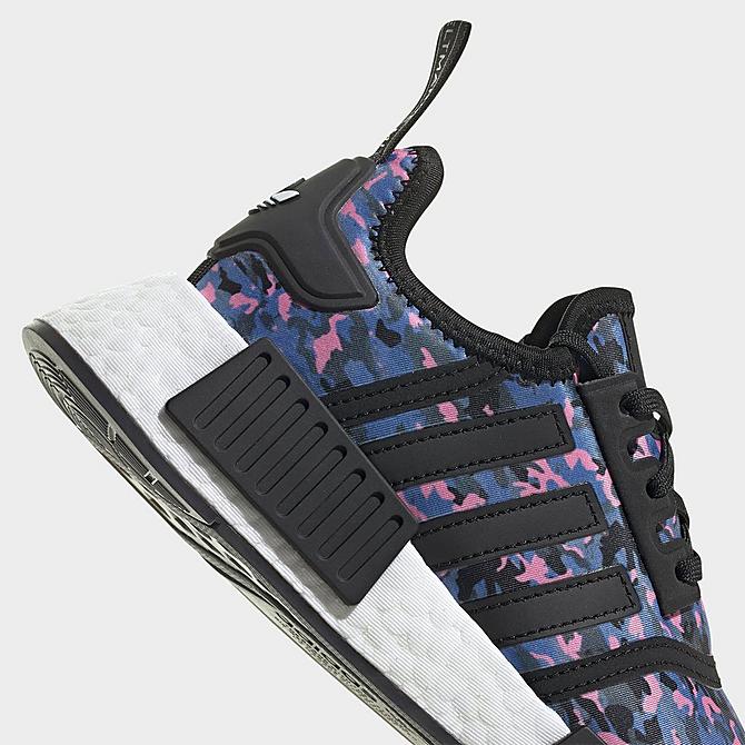 Front view of Girls' Big Kids' adidas Originals NMD R1 Casual Shoes in Core Black/Cloud White/Core Black Click to zoom