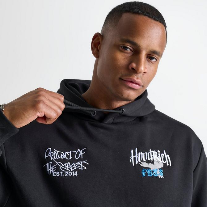 [angle] view of Men's Hoodrich Rise Pullover Hoodie in Black Click to zoom