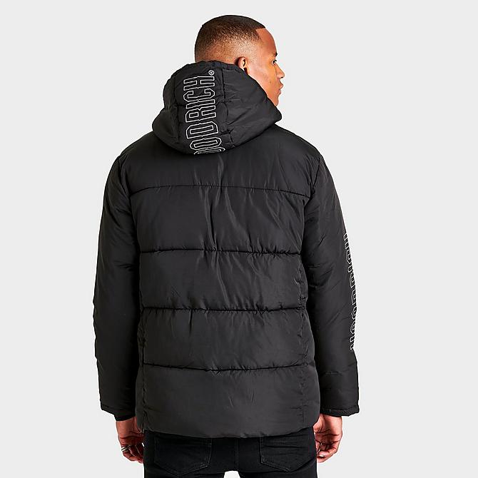 Back Right view of Men's Hoodrich Wraith Puffer Jacket in Black Click to zoom