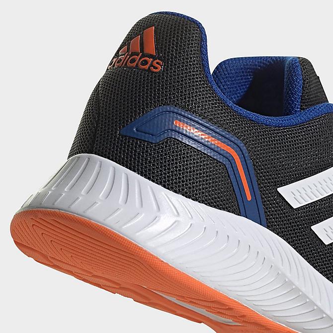 Front view of Little Kids' adidas Runfalcon 2.0 Running Shoes in Carbon/Cloud White/Impact Orange Click to zoom