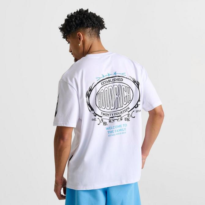 [angle] view of Men's Hoodrich Noir T-Shirt in White/Black/Blue Click to zoom