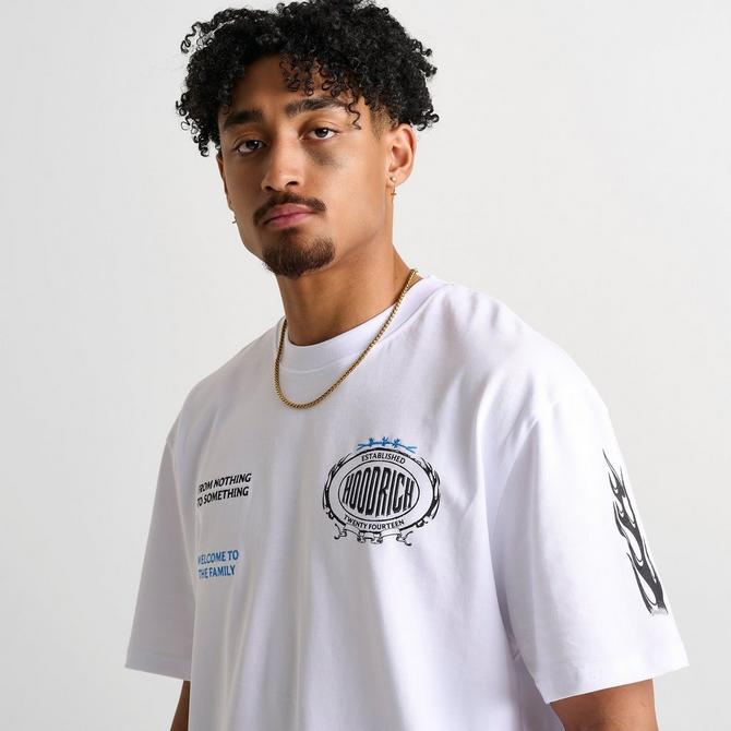 [angle] view of Men's Hoodrich Noir T-Shirt in White/Black/Blue Click to zoom