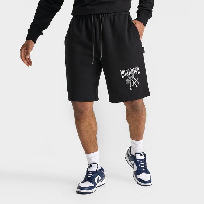 [angle] view of Men's Hoodrich Rite Loose Fleece Shorts in Black Click to zoom