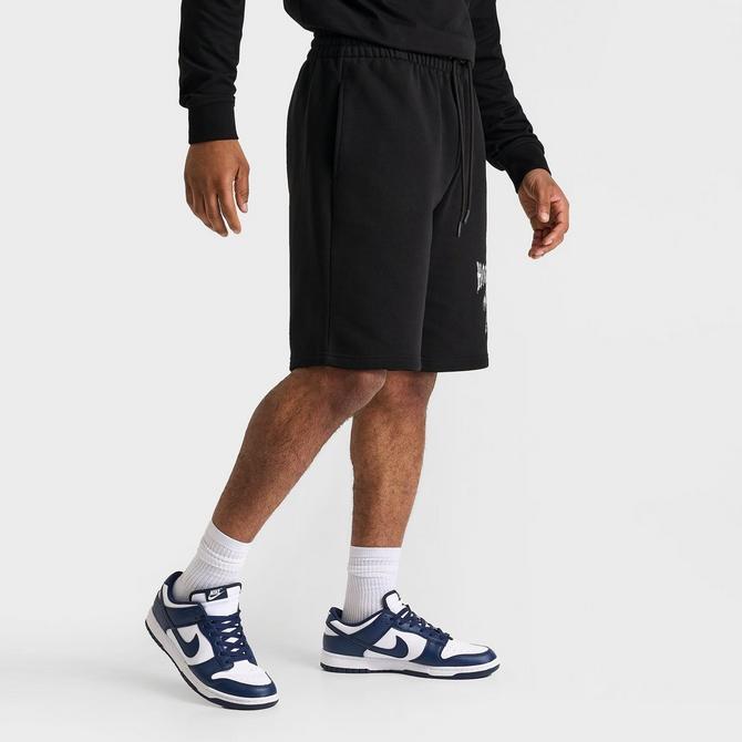 [angle] view of Men's Hoodrich Rite Loose Fleece Shorts in Black Click to zoom