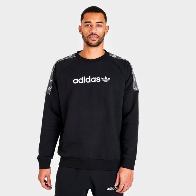 Men's adidas Originals Tape Fleece Crewneck Sweatshirt| Finish Line