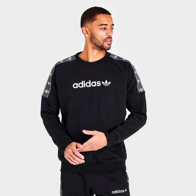 Men's adidas Originals Tape Fleece Crewneck Sweatshirt| Finish Line