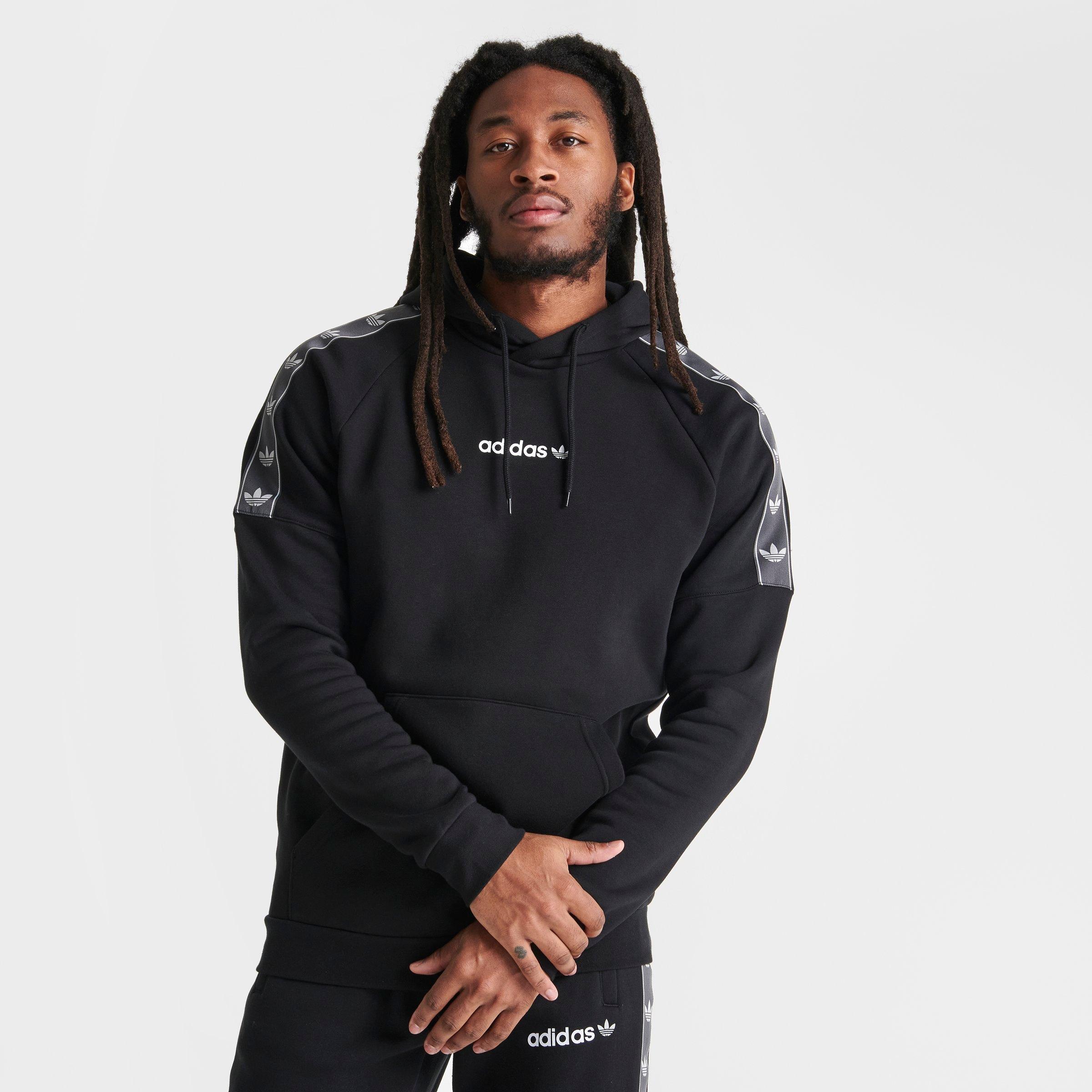 adidas originals mens taped hoodie black