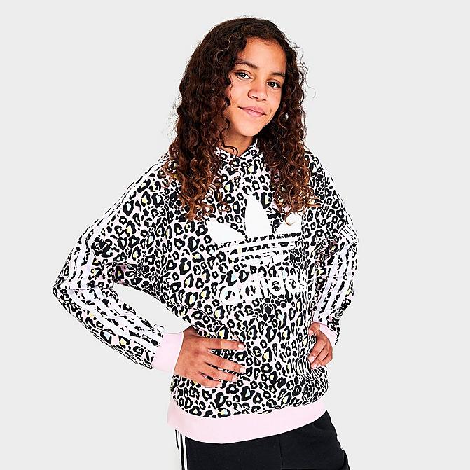 Глад момиче Прикачен файл Girls' adidas Originals Leopard Print Hoodie| Finish Line