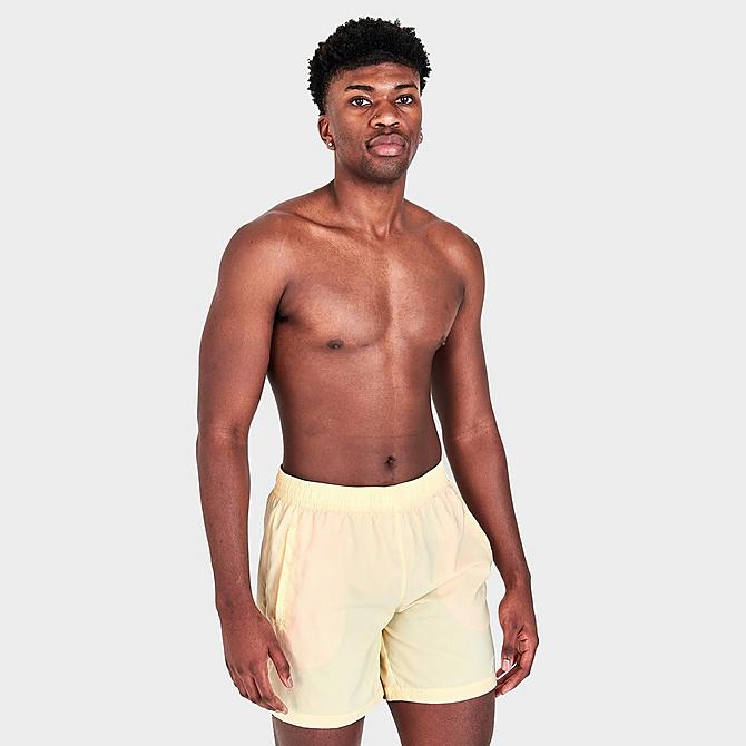 Back Left view of Men's adidas Originals Swim Shorts in Easy Yellow Click to zoom