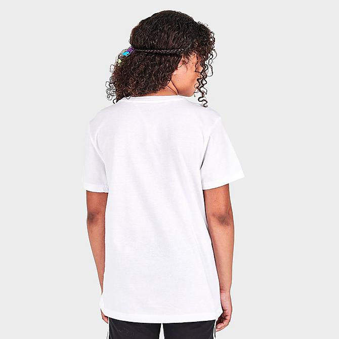 Back Right view of Girls' adidas Originals Allover Trefoil T-Shirt in White Click to zoom