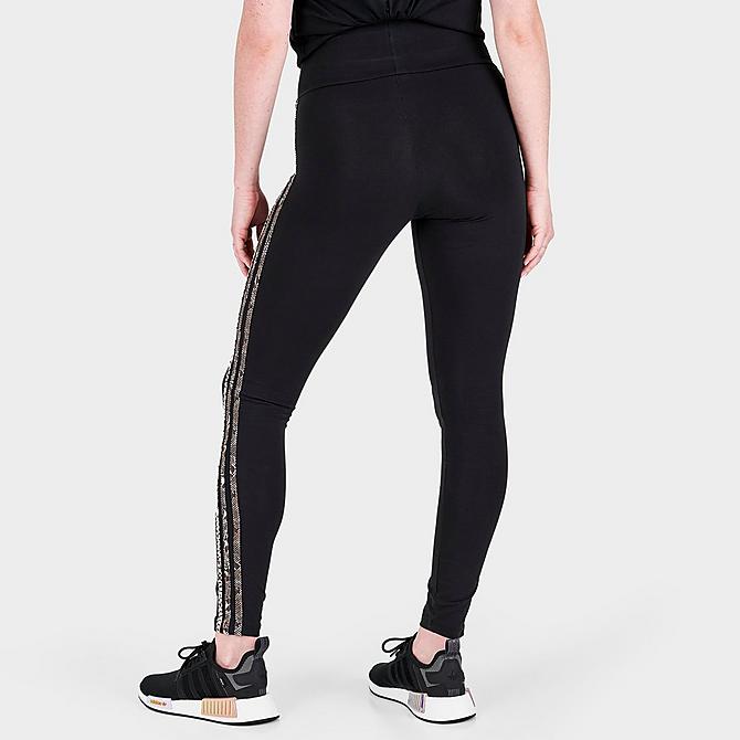 Back Right view of Women's adidas Originals Snake Tights in Black Click to zoom