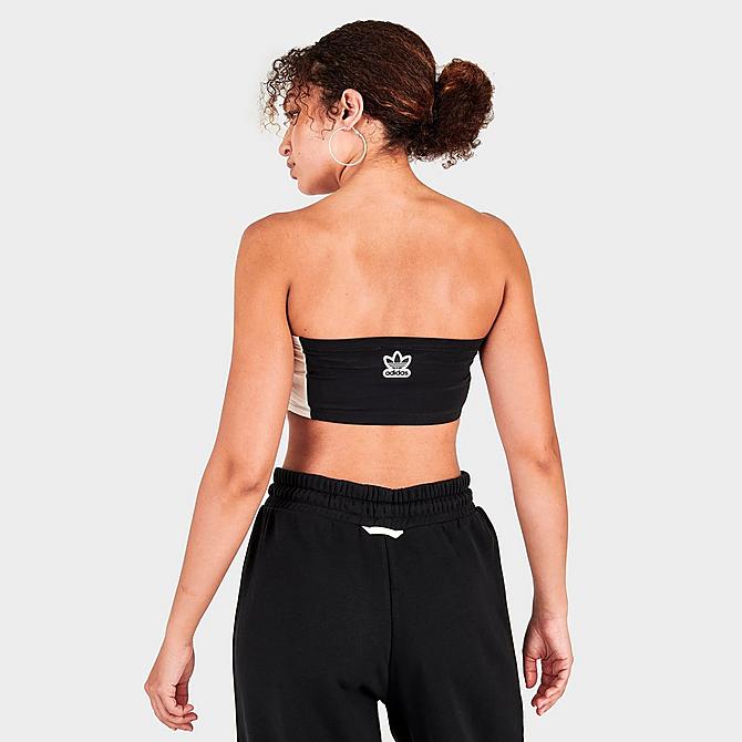 Back Right view of Women's adidas Originals Split Cropped Tube Top in Black Click to zoom