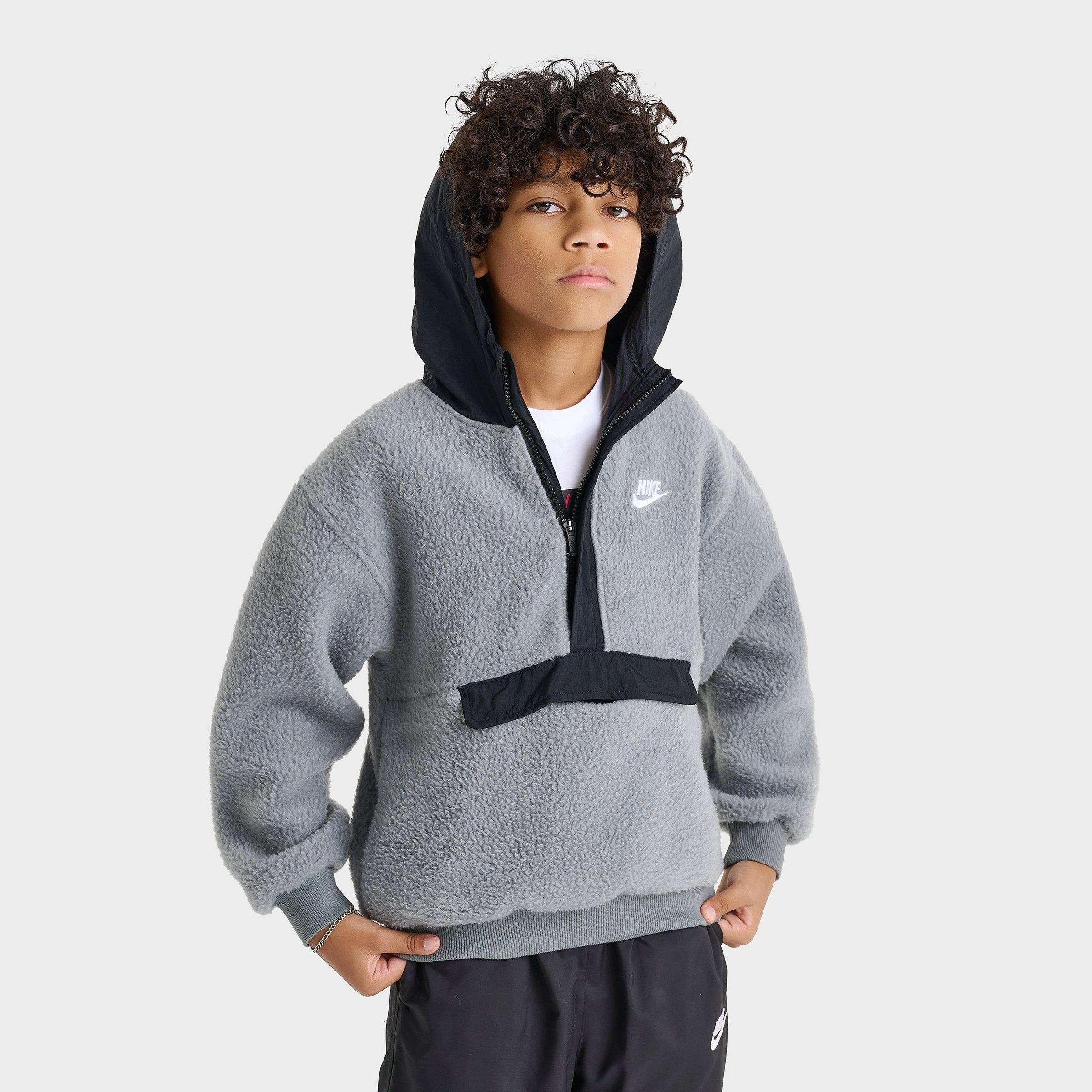 Big Kids' Nike Club Fleece Winterized Quarter-Zip Hoodie