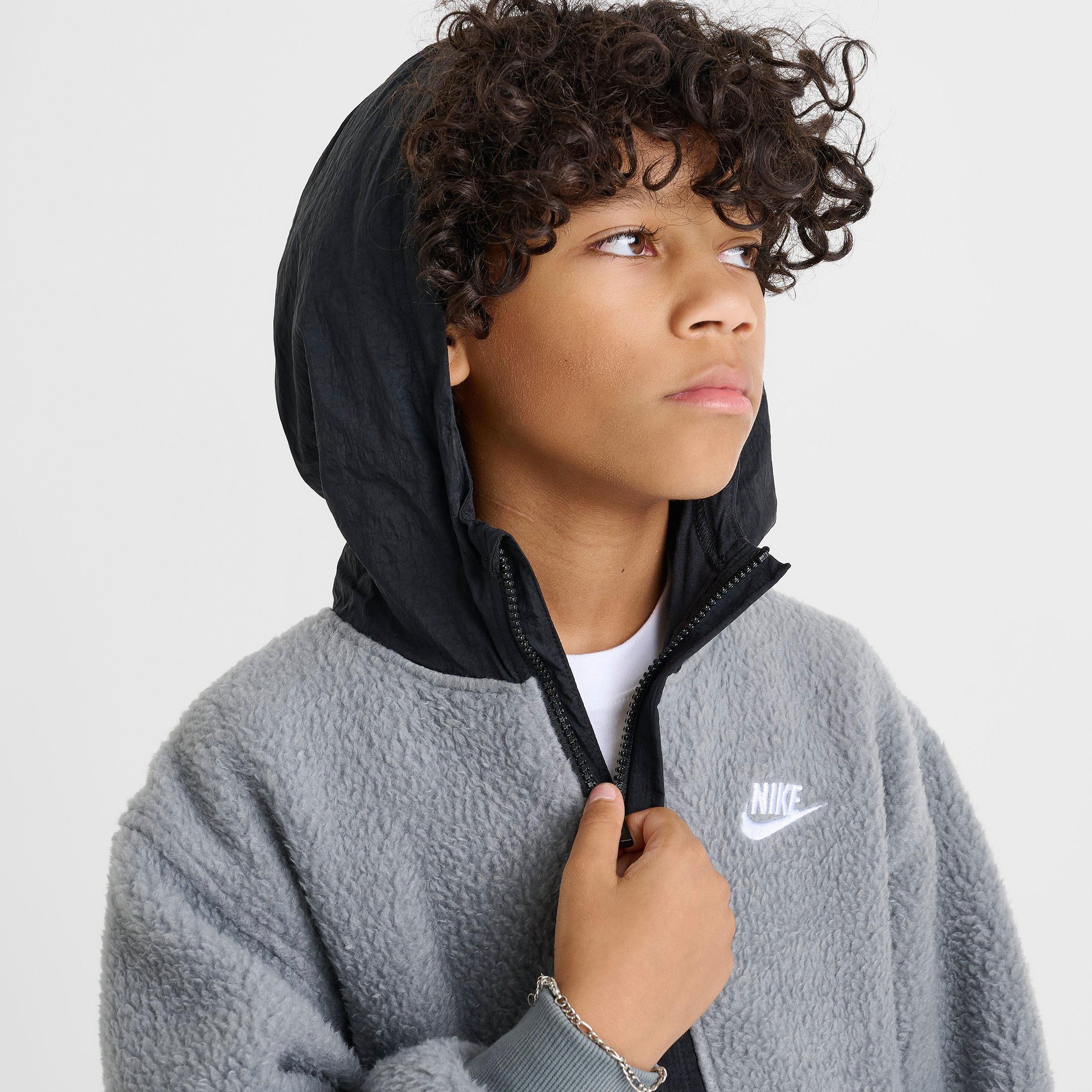 Big Kids' Nike Club Fleece Winterized Quarter-Zip Hoodie