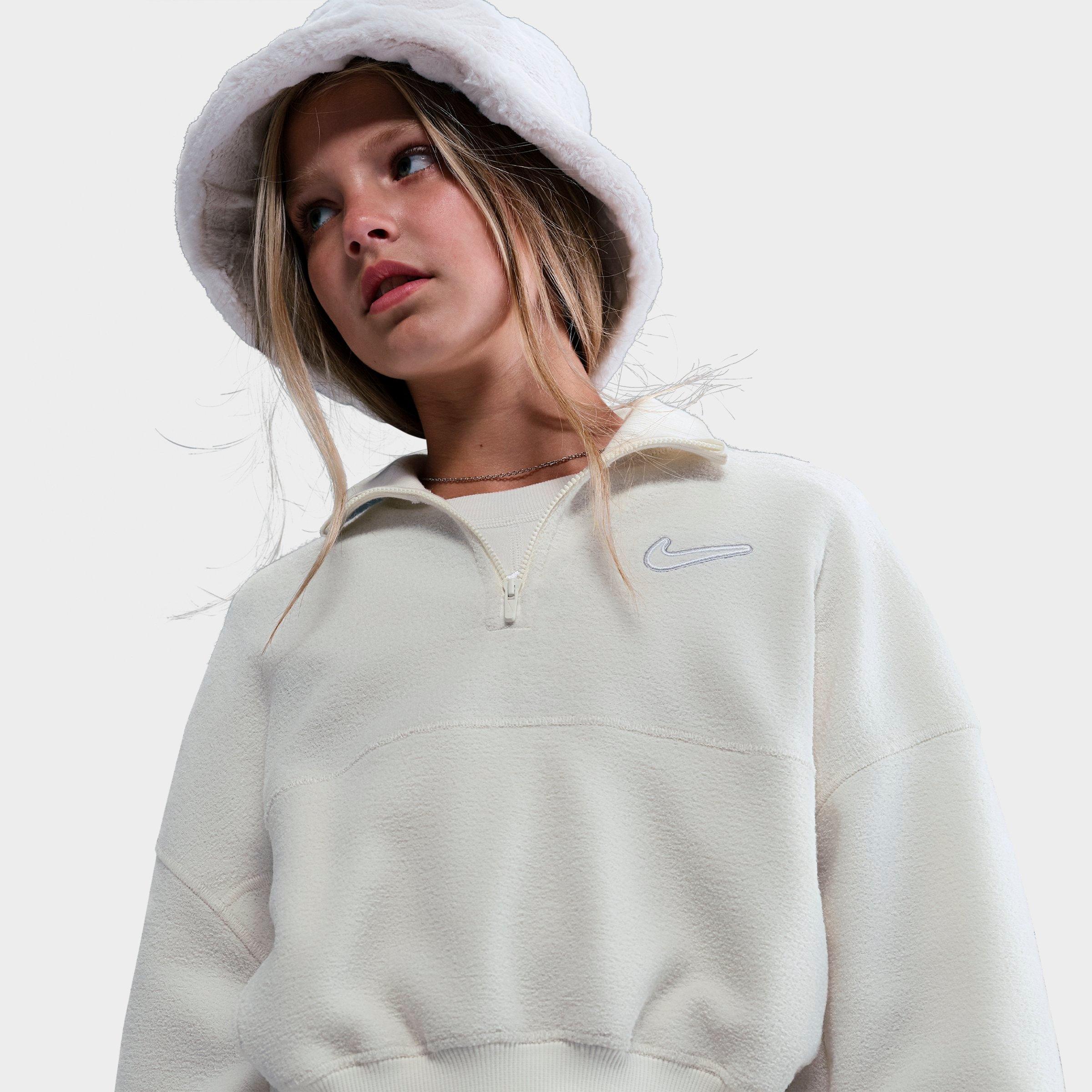 Girls' Big Kids' Nike Sportswear Long-Sleeve Fleece Quarter-Zip