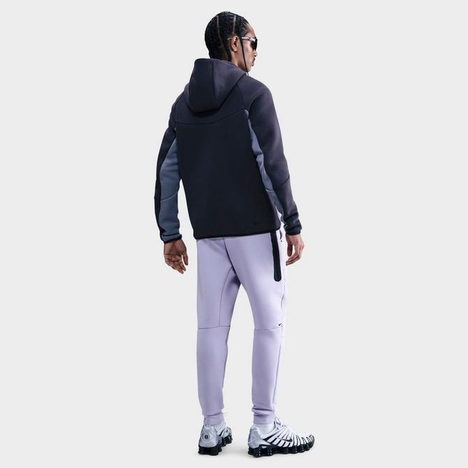 [angle] view of Men's Nike Tech Fleece Jogger Pants in Hydrangeas/Black Click to zoom